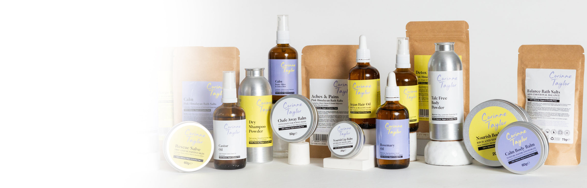 Corinne Taylor organic aromatherapy products. 100% natural, vegan and cruelty free, zero waste, award winning